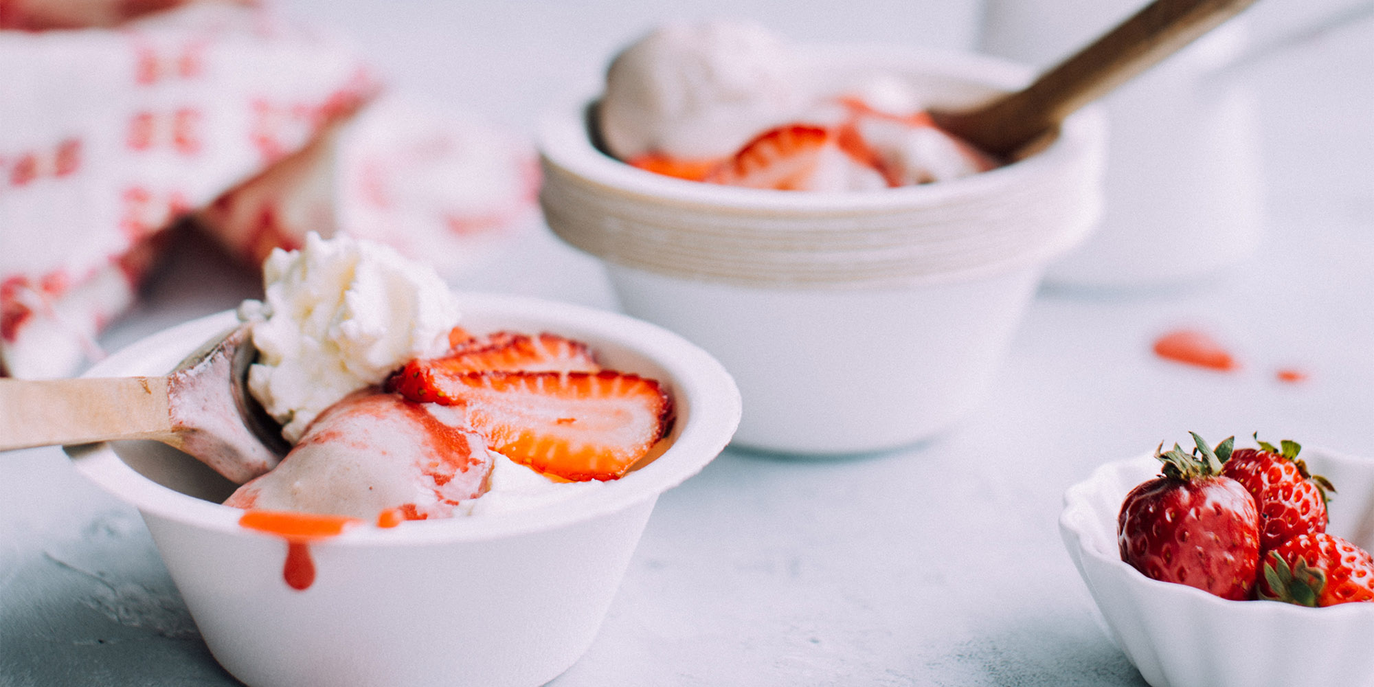 strawberry ice cream bowls